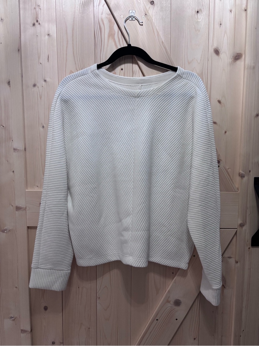 a new day Cream Ribbed Crewneck Sweater
